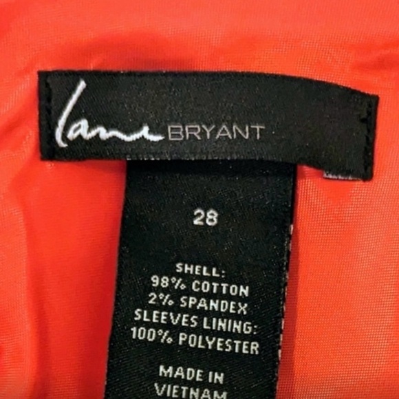 Lane Bryant Red Stretch Cotton Blazer Jacket, women's plus size 28 - Picture 9 of 11